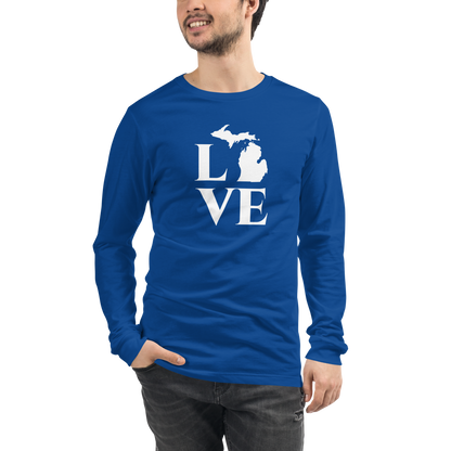 Michigan 'Love' T-Shirt (Roman Serif Font) | Unisex Long Sleeve