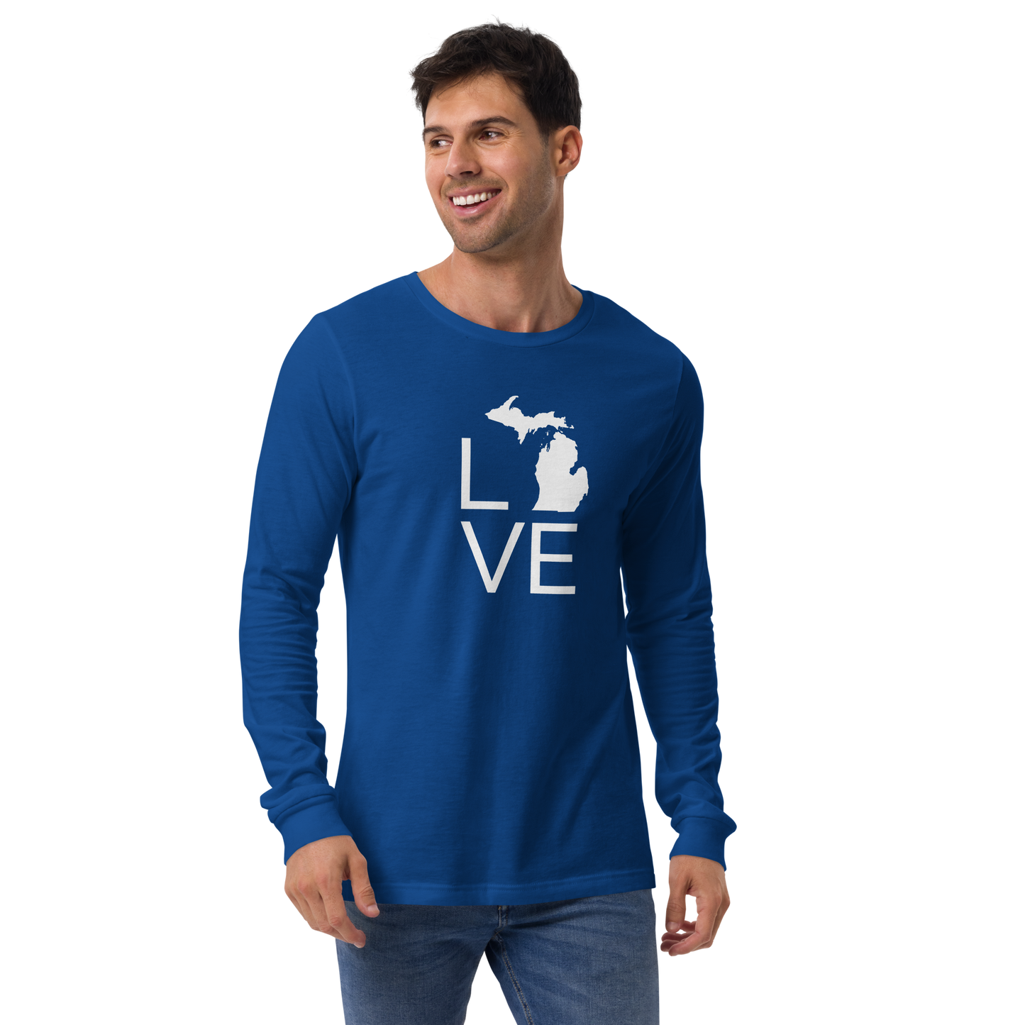 Michigan 'Love' T-Shirt (Thin Sans Font) | Unisex Long Sleeve