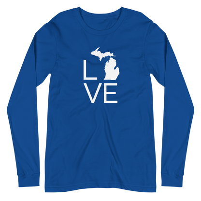 Michigan 'Love' T-Shirt (Thin Sans Font) | Unisex Long Sleeve