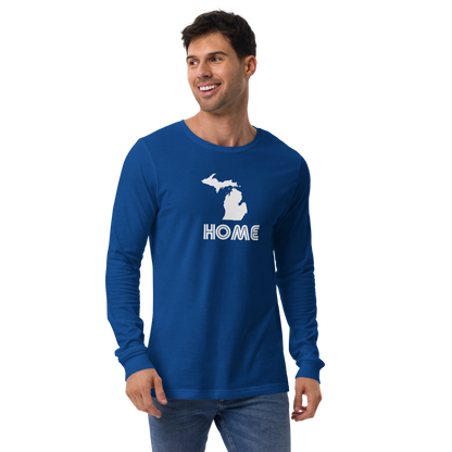 Michigan 'Home' T-Shirt (1970s Audiophile Font) | Unisex Long Sleeve