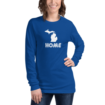 Michigan 'Home' T-Shirt (1970s Audiophile Font) | Unisex Long Sleeve