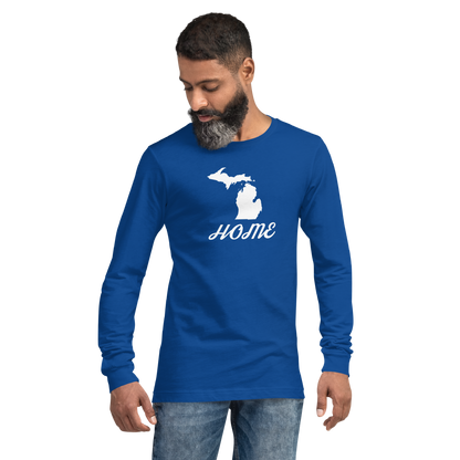 Michigan 'Home' T-Shirt (Retro Script Font) | Unisex Long Sleeve