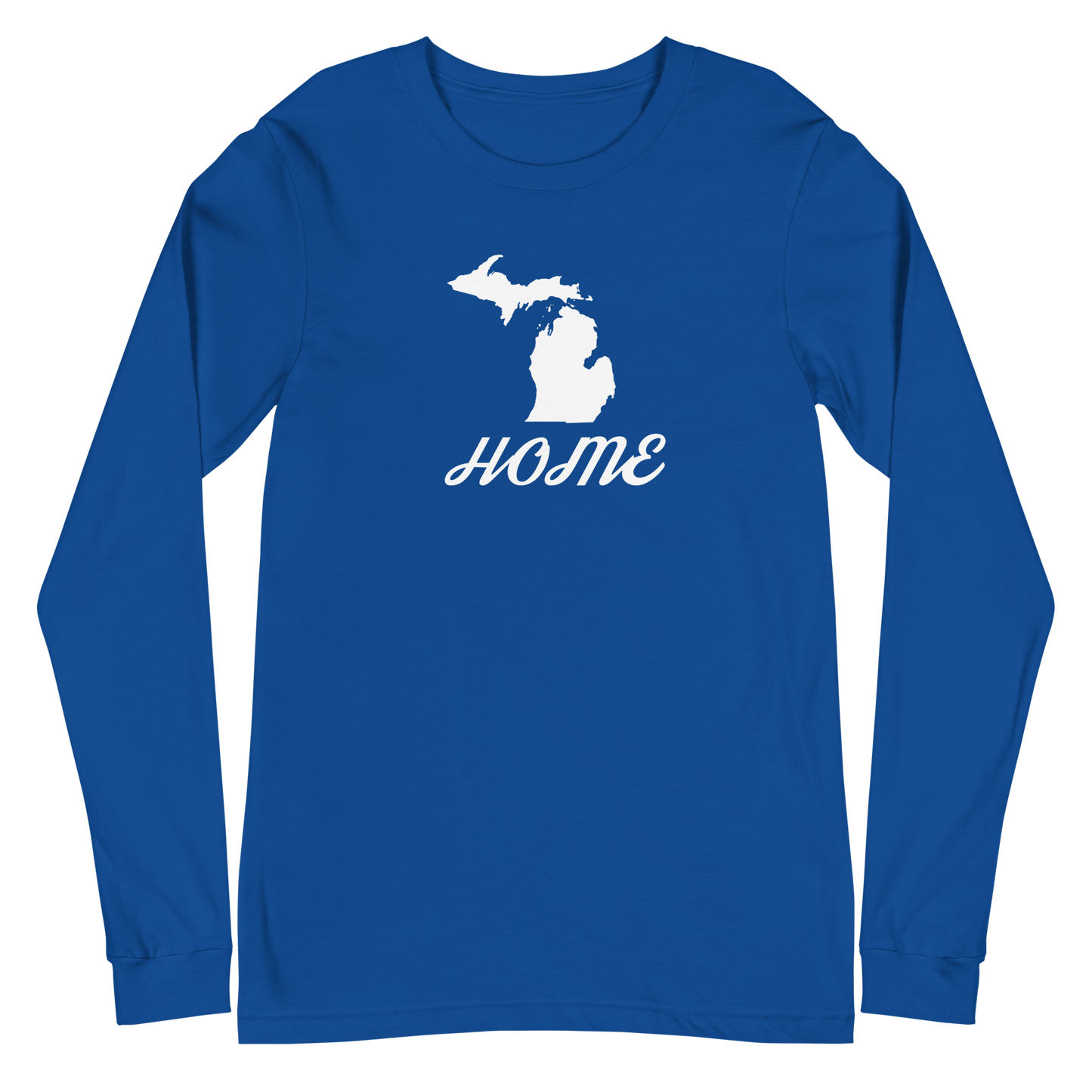 Michigan 'Home' T-Shirt (Retro Script Font) | Unisex Long Sleeve