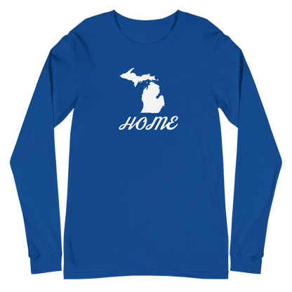 Michigan 'Home' T-Shirt (Retro Script Font) | Unisex Long Sleeve