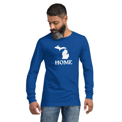 Michigan 'Home' T-Shirt (Woodcut Font) | Unisex Long Sleeve