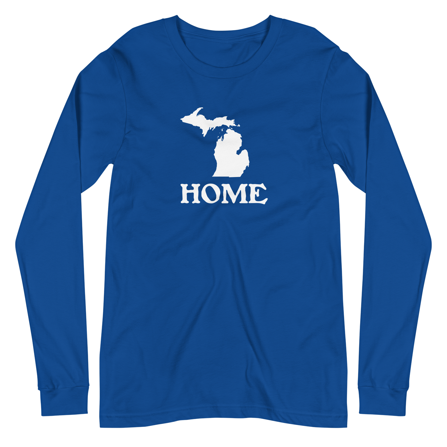 Michigan 'Home' T-Shirt (Woodcut Font) | Unisex Long Sleeve