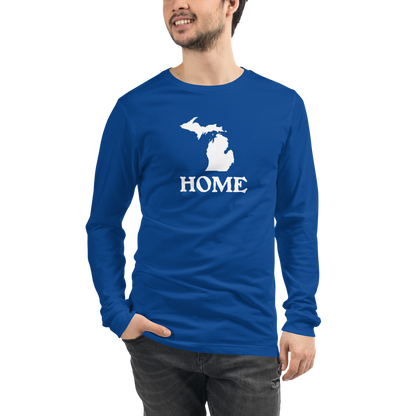 Michigan 'Home' T-Shirt (Woodcut Font) | Unisex Long Sleeve