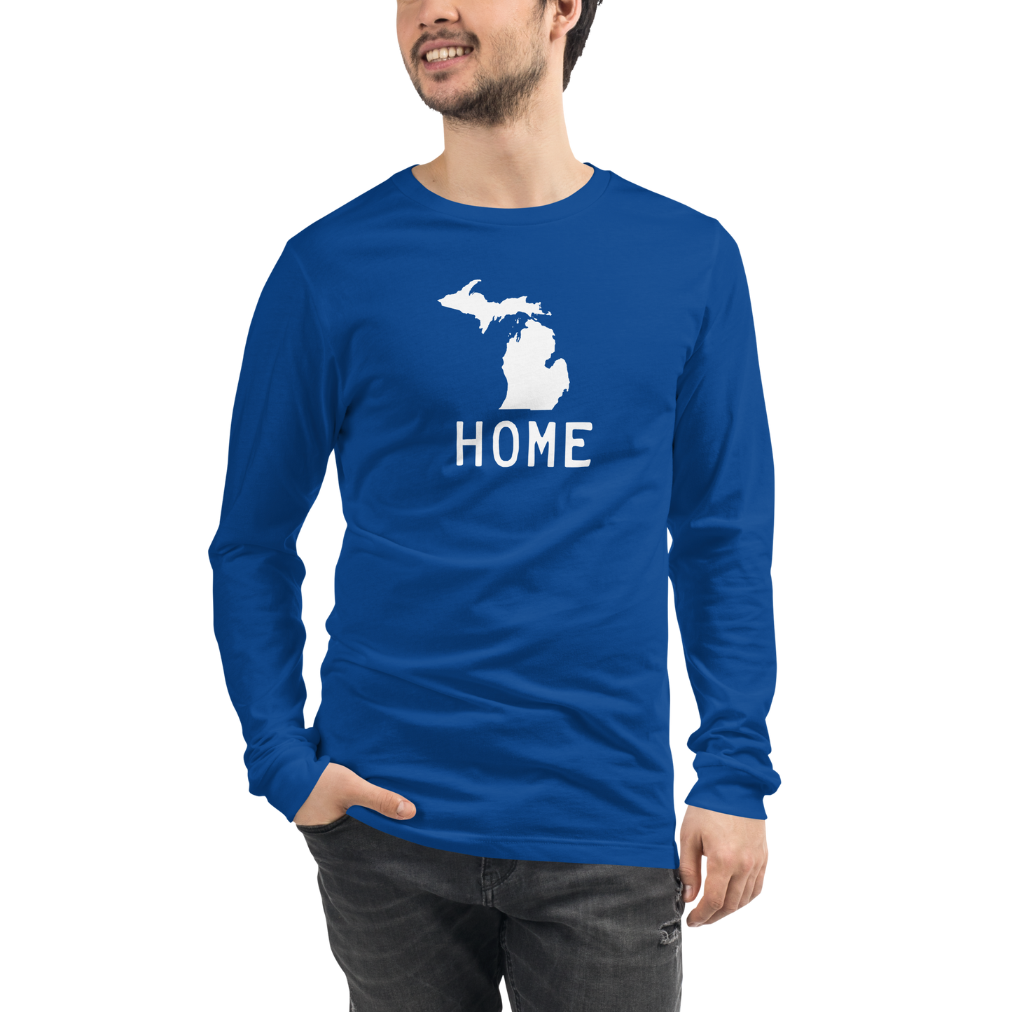 Michigan 'Home' T-Shirt (Licence Plate Font) | Unisex Long Sleeve