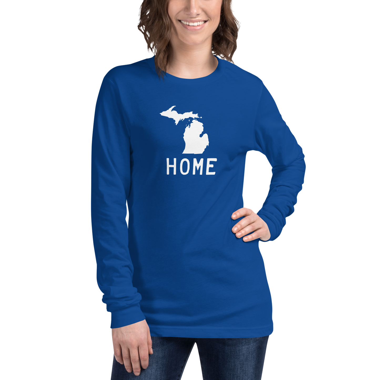 Michigan 'Home' T-Shirt (Licence Plate Font) | Unisex Long Sleeve