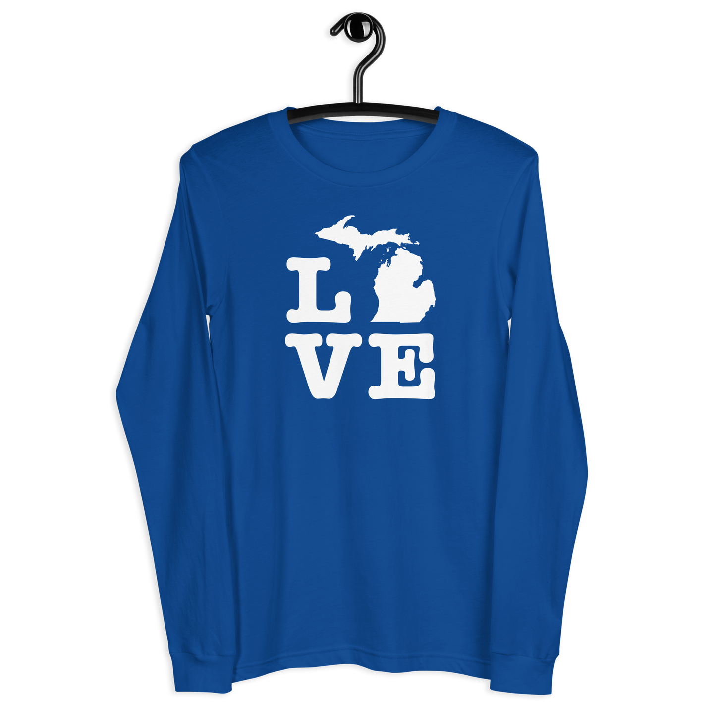 Michigan 'Love' T-Shirt (Typewriter Font) | Unisex Long Sleeve