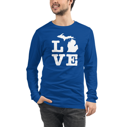 Michigan 'Love' T-Shirt (Typewriter Font) | Unisex Long Sleeve