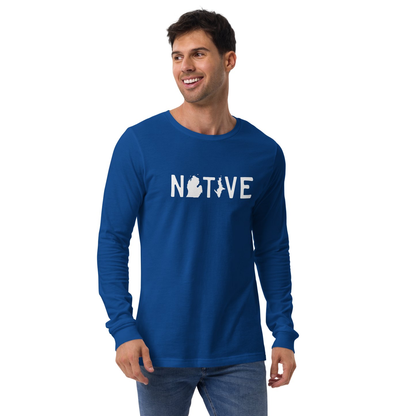 Michigan 'Native' T-Shirt (Licence Plate Font) | Unisex Long Sleeve