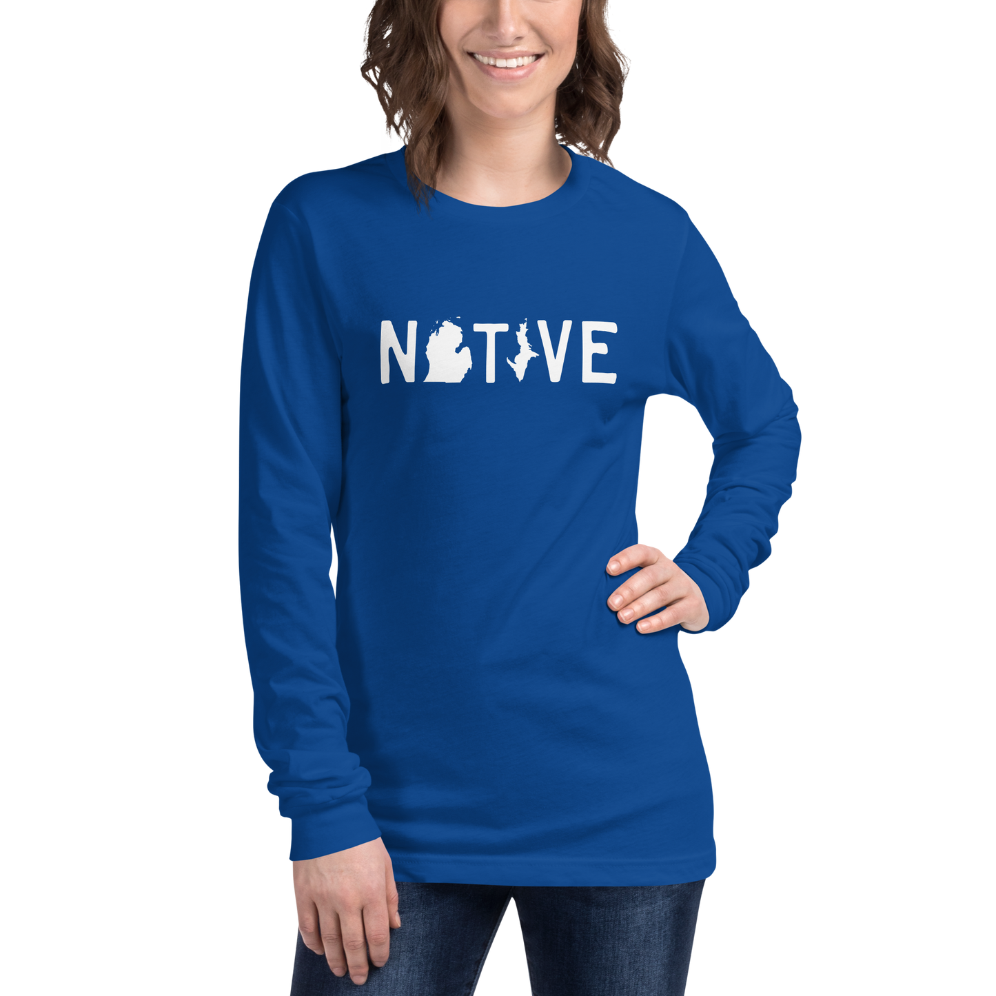 Michigan 'Native' T-Shirt (Licence Plate Font) | Unisex Long Sleeve