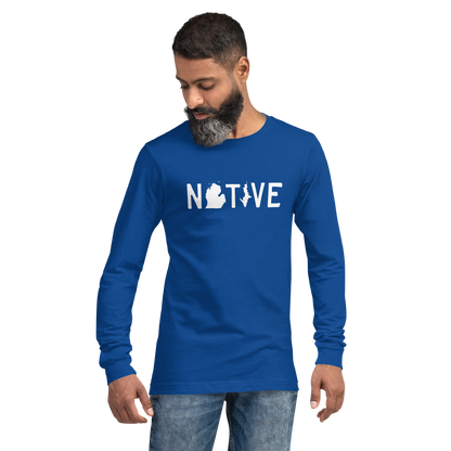 Michigan 'Native' T-Shirt (Licence Plate Font) | Unisex Long Sleeve