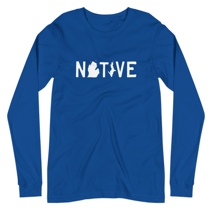 Michigan 'Native' T-Shirt (Licence Plate Font) | Unisex Long Sleeve