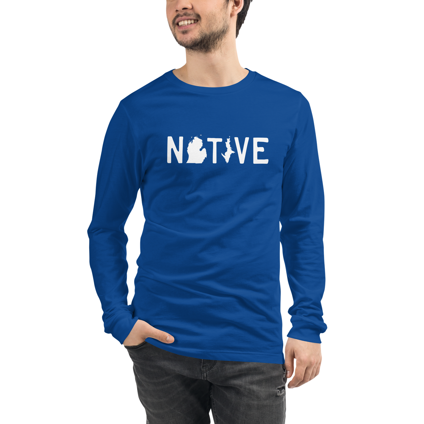 Michigan 'Native' T-Shirt (Licence Plate Font) | Unisex Long Sleeve