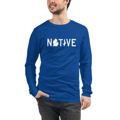 Michigan 'Native' T-Shirt (Licence Plate Font) | Unisex Long Sleeve