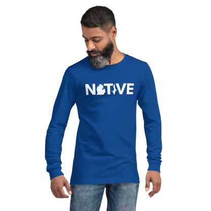 Michigan 'Native' T-Shirt (Geometric Sans Font) | Unisex Long Sleeve