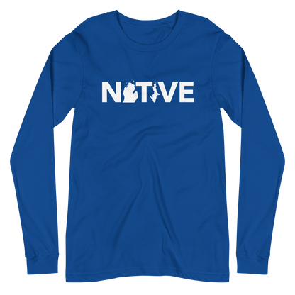 Michigan 'Native' T-Shirt (Geometric Sans Font) | Unisex Long Sleeve