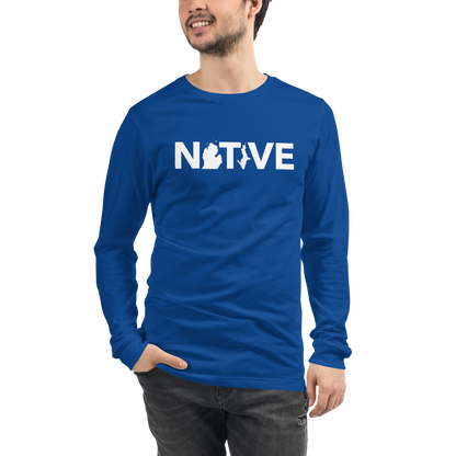 Michigan 'Native' T-Shirt (Geometric Sans Font) | Unisex Long Sleeve