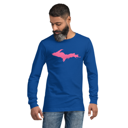 Michigan Upper Peninsula T-Shirt (w/ Pink UP Outline) | Unisex Long Sleeve