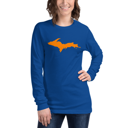 Michigan Upper Peninsula T-Shirt (w/ Orange UP Outline) | Unisex Long Sleeve