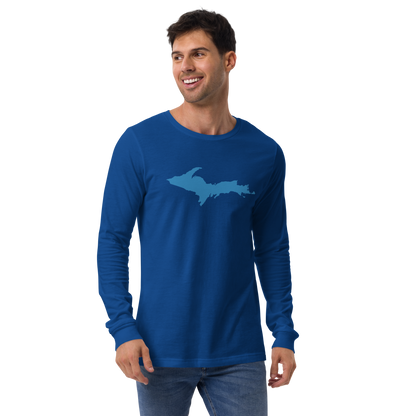 Michigan Upper Peninsula T-Shirt (w/ Azure UP Outline) | Unisex Long Sleeve