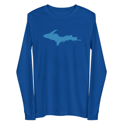 Michigan Upper Peninsula T-Shirt (w/ Azure UP Outline) | Unisex Long Sleeve