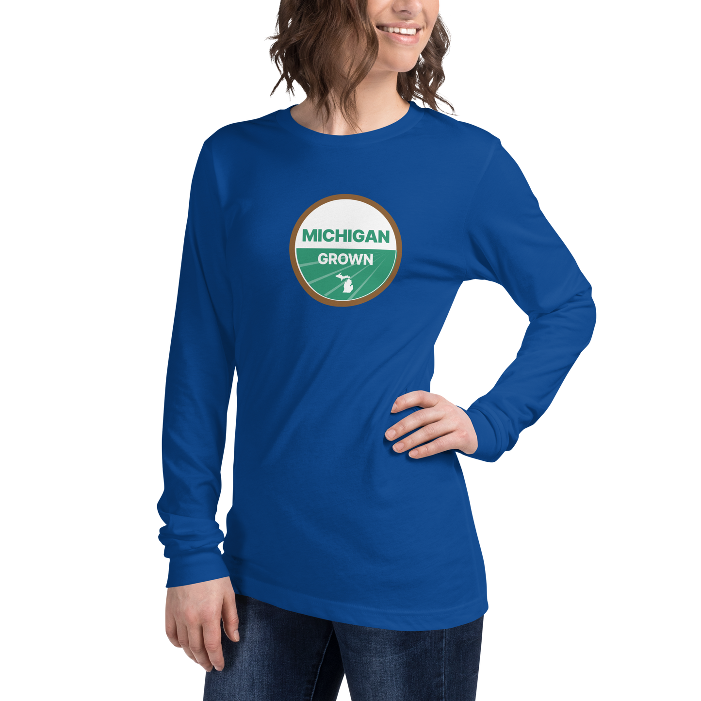 'Michigan Grown' Long Sleeve T-Shirt (Organic Certification Parody)