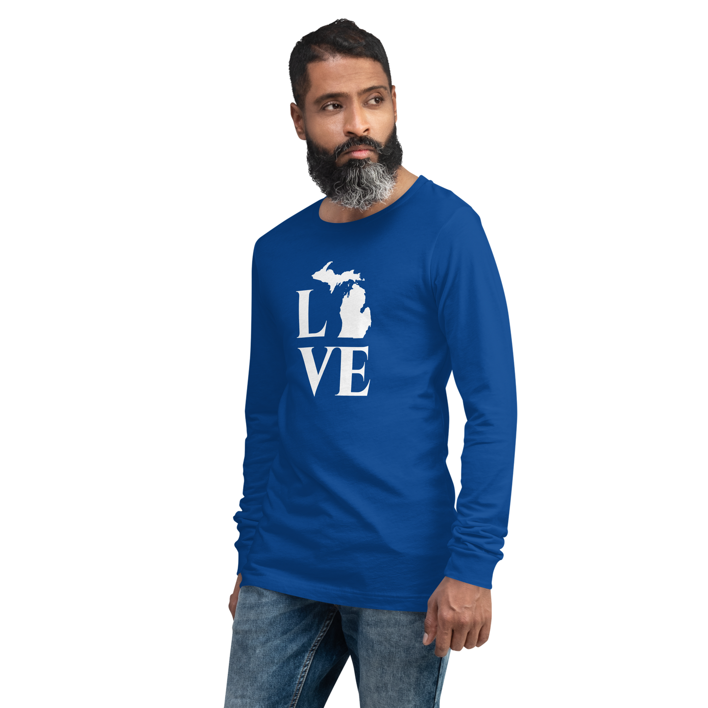 Michigan 'Love' T-Shirt (Roman Serif Font) | Unisex Long Sleeve