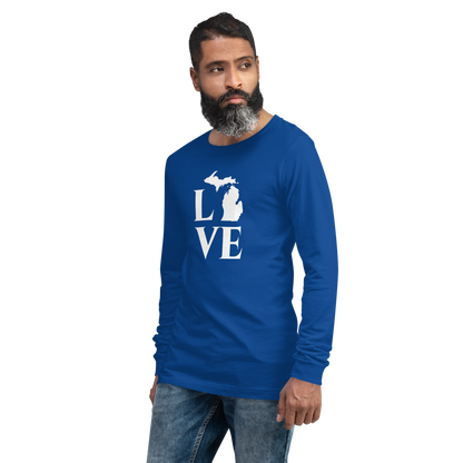 Michigan 'Love' T-Shirt (Roman Serif Font) | Unisex Long Sleeve