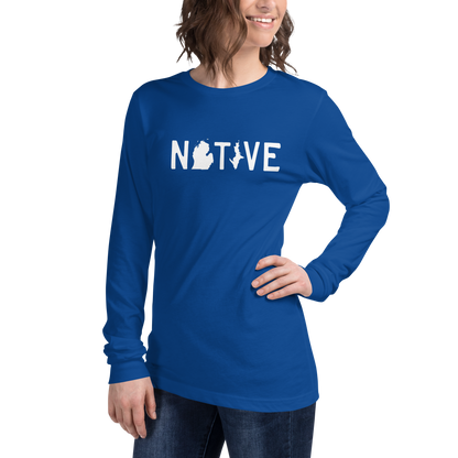 Michigan 'Native' T-Shirt (Licence Plate Font) | Unisex Long Sleeve