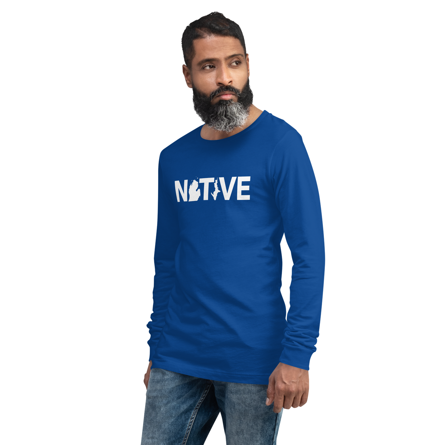 Michigan 'Native' T-Shirt (Geometric Sans Font) | Unisex Long Sleeve