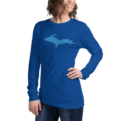 Michigan Upper Peninsula T-Shirt (w/ Azure UP Outline) | Unisex Long Sleeve