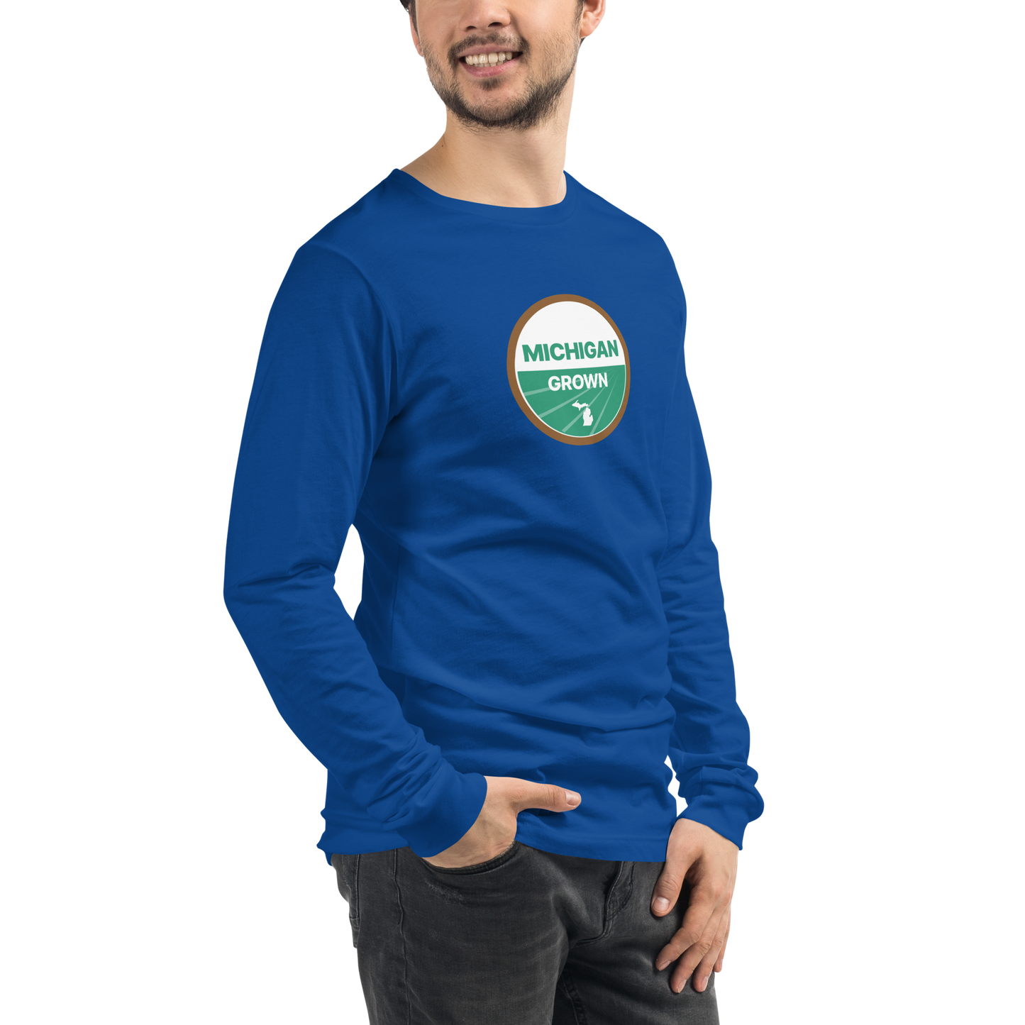 'Michigan Grown' Long Sleeve T-Shirt (Organic Certification Parody)