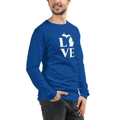 Michigan 'Love' T-Shirt (Roman Serif Font) | Unisex Long Sleeve