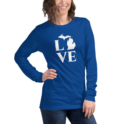 Michigan 'Love' T-Shirt (Roman Serif Font) | Unisex Long Sleeve