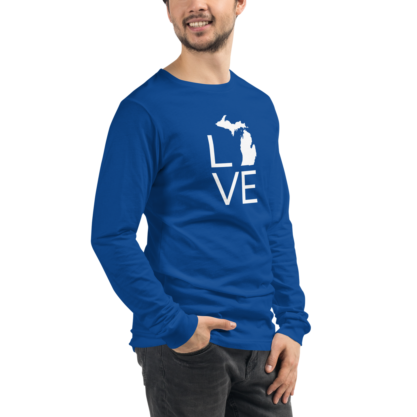 Michigan 'Love' T-Shirt (Thin Sans Font) | Unisex Long Sleeve