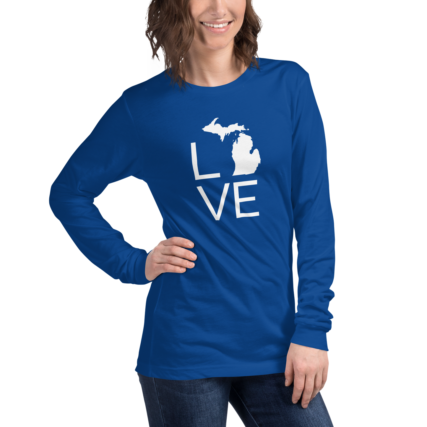 Michigan 'Love' T-Shirt (Thin Sans Font) | Unisex Long Sleeve