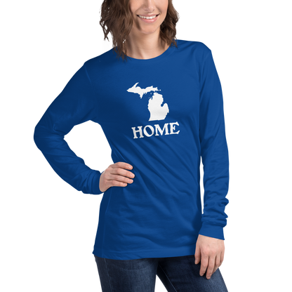 Michigan 'Home' T-Shirt (Woodcut Font) | Unisex Long Sleeve