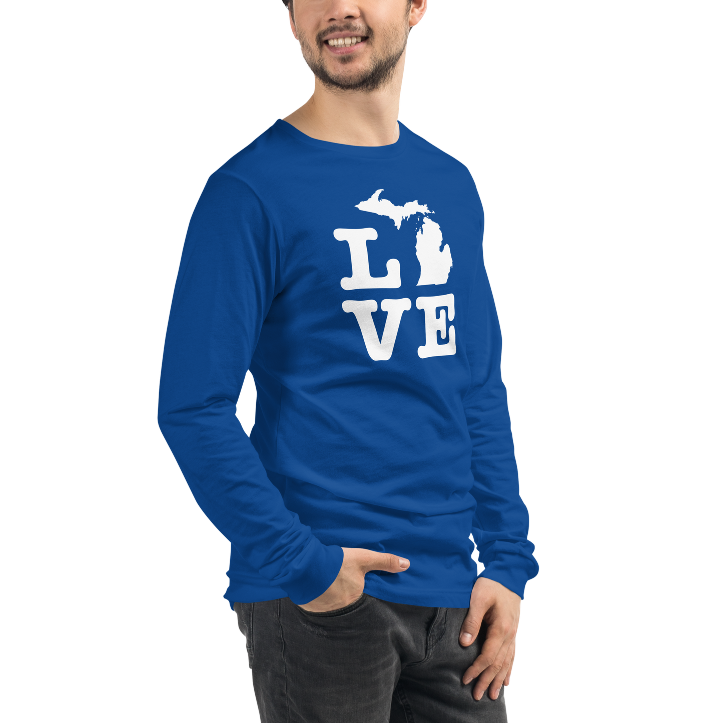 Michigan 'Love' T-Shirt (Typewriter Font) | Unisex Long Sleeve