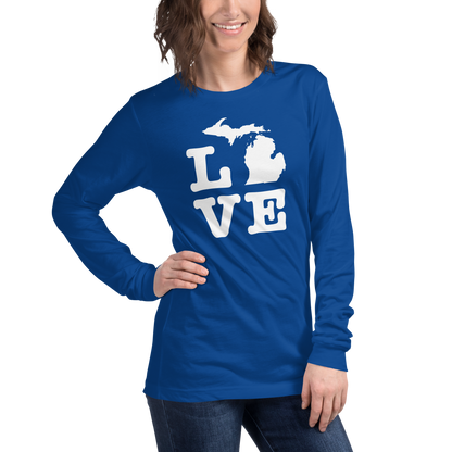 Michigan 'Love' T-Shirt (Typewriter Font) | Unisex Long Sleeve