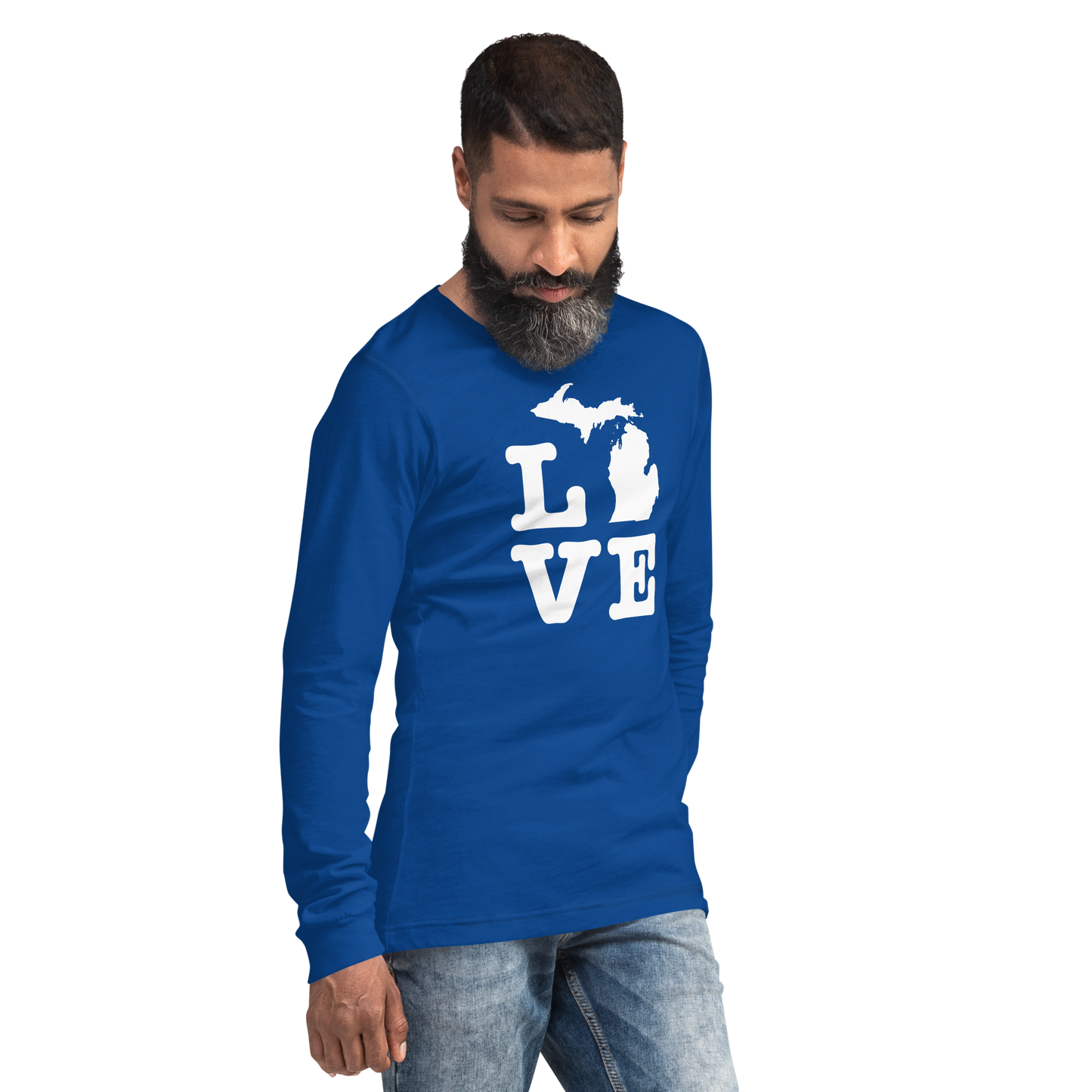 Michigan 'Love' T-Shirt (Typewriter Font) | Unisex Long Sleeve