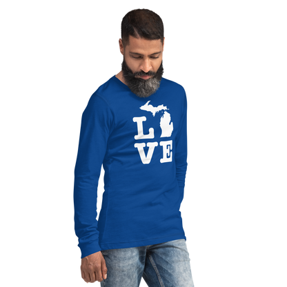 Michigan 'Love' T-Shirt (Typewriter Font) | Unisex Long Sleeve