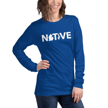 Michigan 'Native' T-Shirt (Geometric Sans Font) | Unisex Long Sleeve