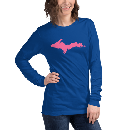 Michigan Upper Peninsula T-Shirt (w/ Pink UP Outline) | Unisex Long Sleeve