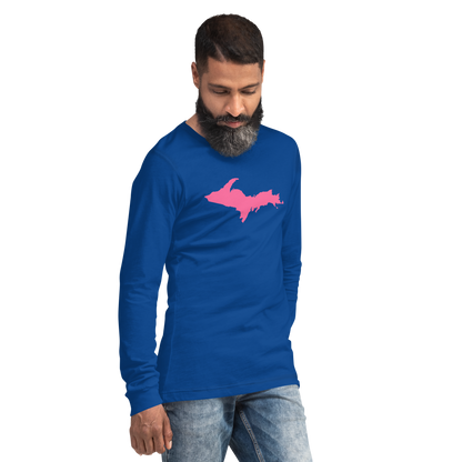 Michigan Upper Peninsula T-Shirt (w/ Pink UP Outline) | Unisex Long Sleeve