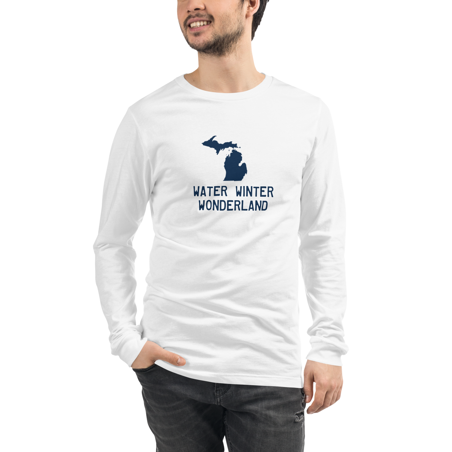 Michigan 'Water Winter Wonderland' Long Sleeve T-Shirt | Unisex