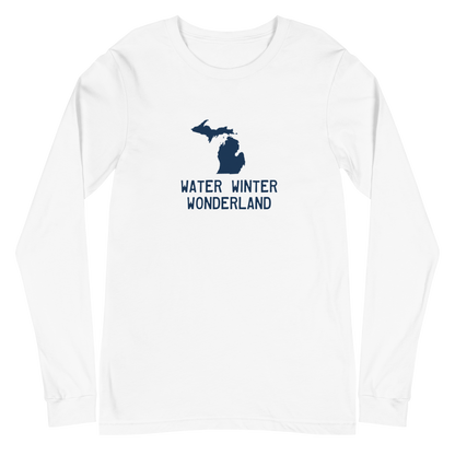 Michigan 'Water Winter Wonderland' Long Sleeve T-Shirt | Unisex