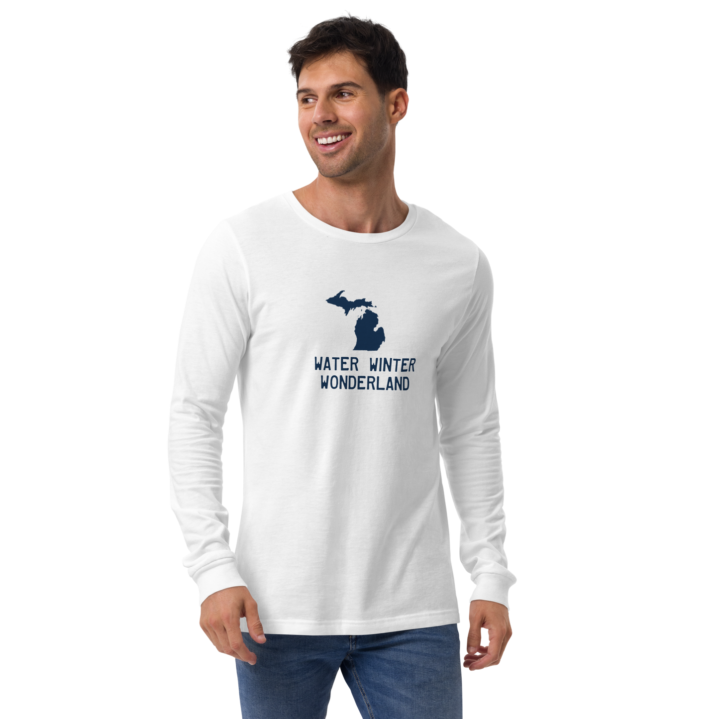 Michigan 'Water Winter Wonderland' Long Sleeve T-Shirt | Unisex